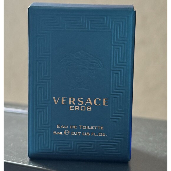 NIB VERSACE EROS EAU DE TOILETTE SPLASH MINI TRAVEL SIZE BOTTLE .17 FL OZ 5 ML - Picture 2 of 2